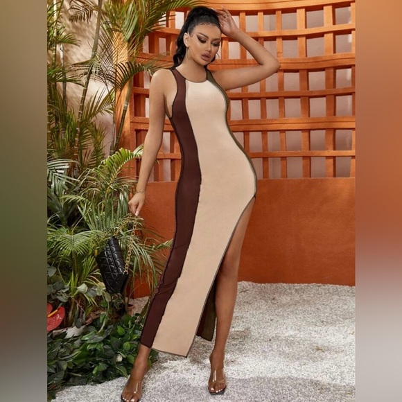 SHEIN SXY Stitch Detail Split Thigh Dress - Picture 3 of 9